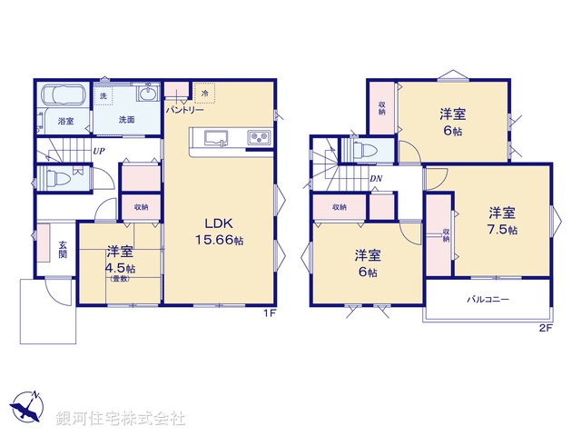 G00376192 埼玉県久喜市菖蒲町新堀 新築一戸建て 2390万円【間取図】