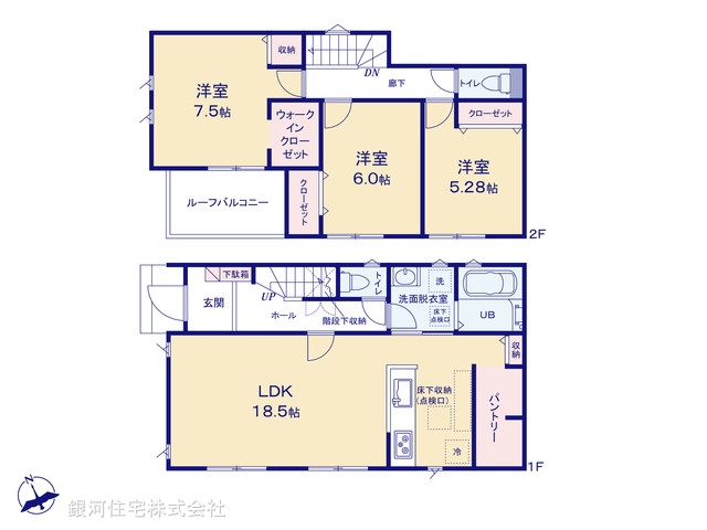 G00376210 千葉県松戸市八ヶ崎４丁目 新築一戸建て 4540万円【間取図】