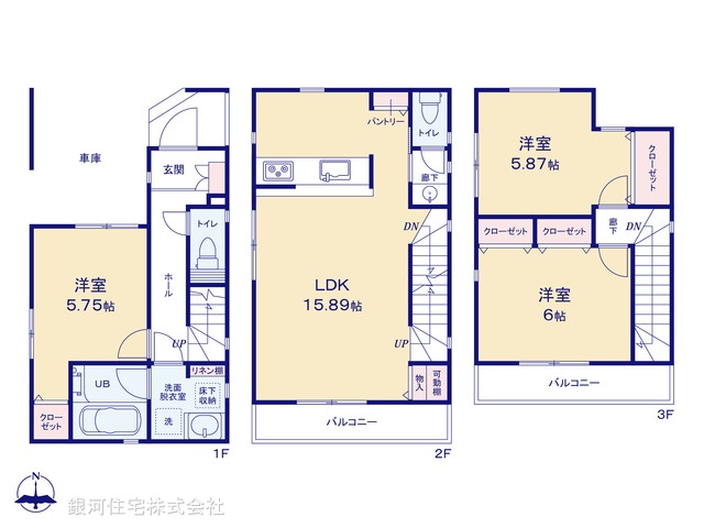 G00376234 神奈川県横浜市金沢区釜利谷東１丁目 新築一戸建て 4580万円【間取図】