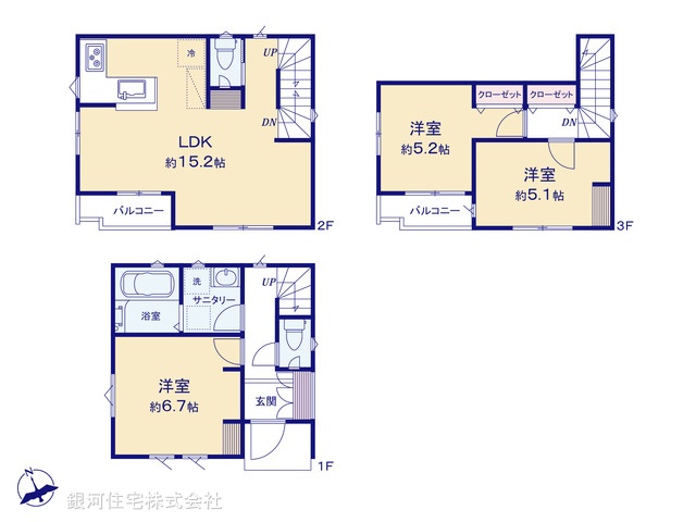 G00376283 神奈川県横浜市鶴見区岸谷２丁目 新築一戸建て 4880万円【間取図】