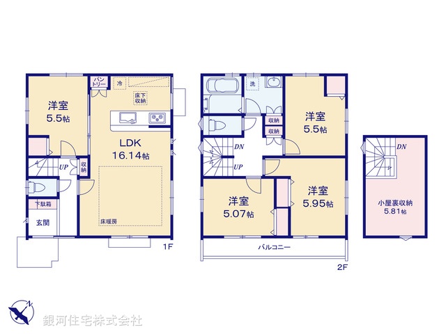 G00376513 東京都練馬区大泉町２丁目 新築一戸建て 5480万円【間取図】
