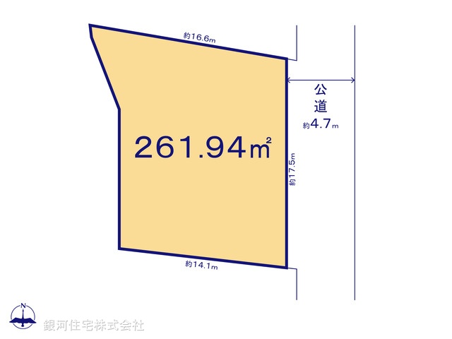G00376624 千葉県柏市かやの町 土地 3800万円【区画図】
