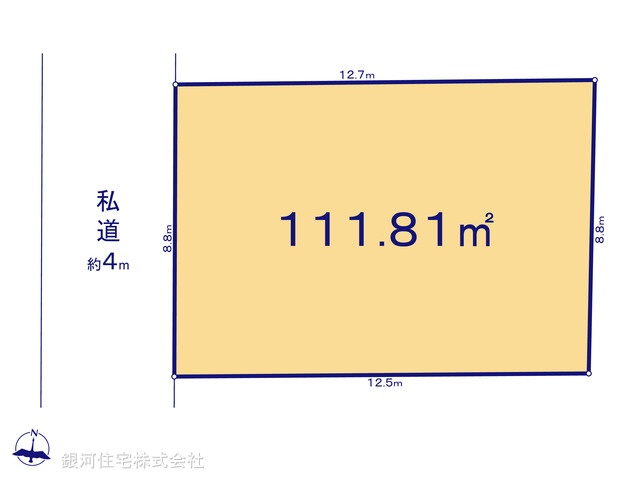 G00376798 東京都東久留米市小山４丁目 土地 3850万円【区画図】