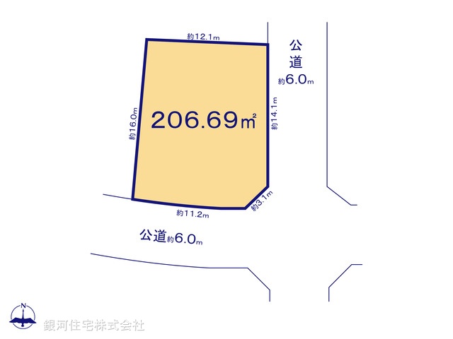 G00376800 東京都東村山市多摩湖町３丁目 土地 3980万円【区画図】