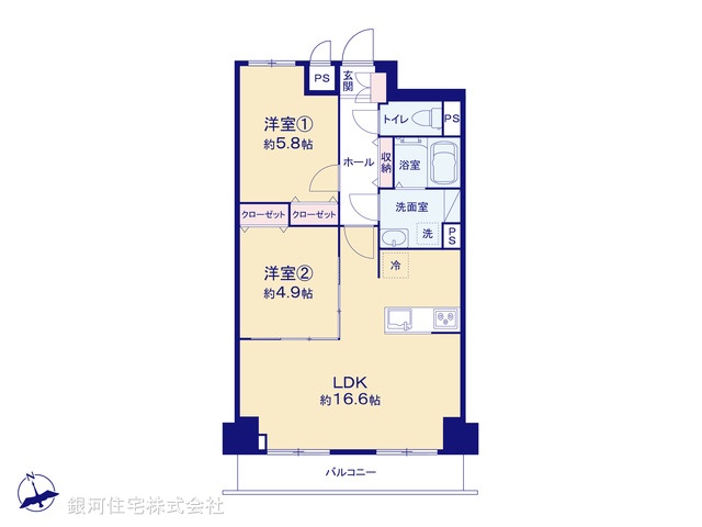 G00376848 東京都八王子市八幡町 中古マンション 2448万円【間取図】