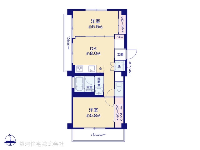 G00376855 東京都荒川区南千住６丁目 中古マンション 2498万円【間取図】