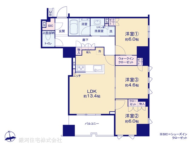 G00376860 東京都品川区大井１丁目 中古マンション 1億6480万円【間取図】