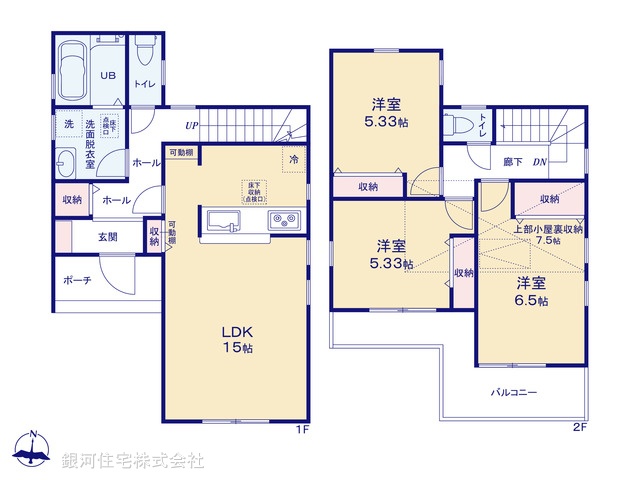 G00376902 埼玉県川越市大字南田島 新築一戸建て 2780万円【間取図】