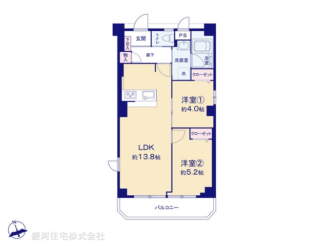 G00376904 東京都大田区蒲田５丁目 中古マンション 4390万円【間取図】