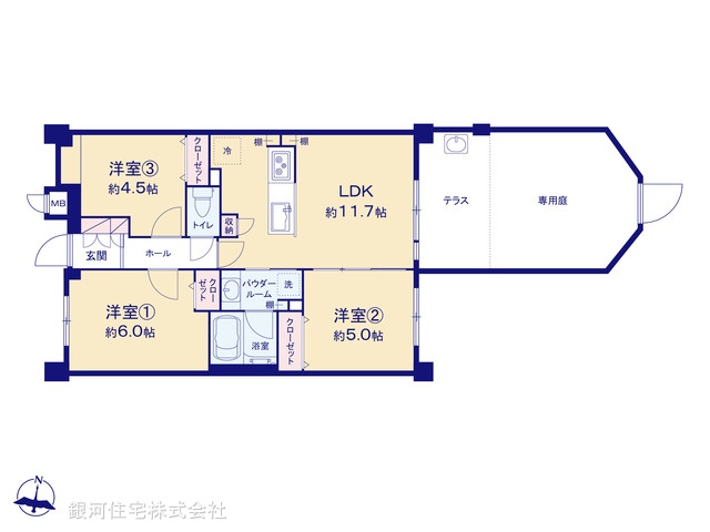 G00376905 東京都東村山市美住町２丁目 中古マンション 3098万円【間取図】