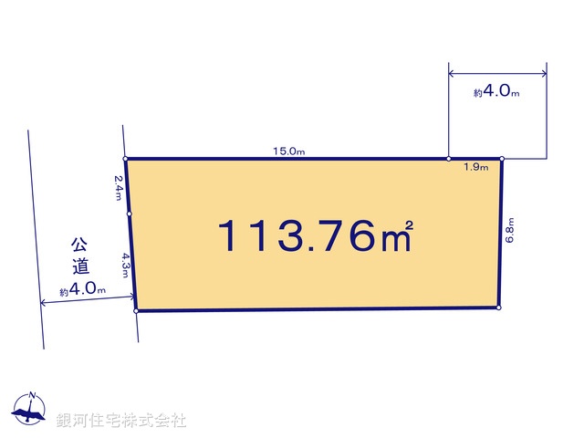 G00376918 埼玉県所沢市上新井４丁目 土地 3100万円【区画図】