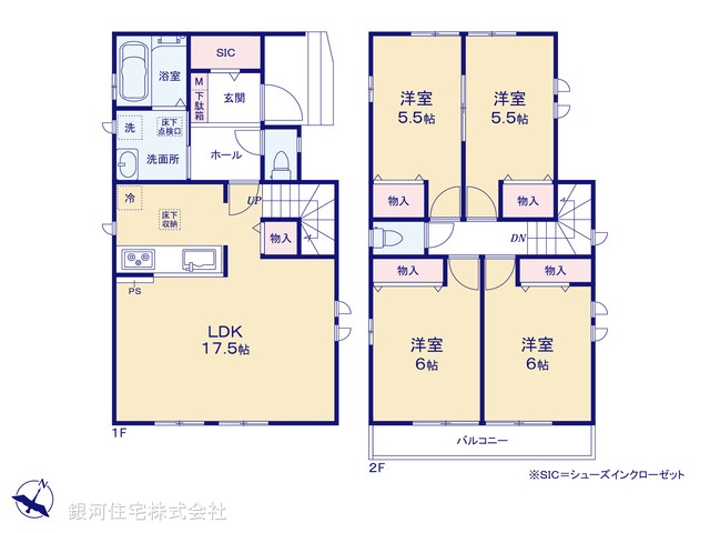 G00376930 埼玉県戸田市笹目３丁目 新築一戸建て 5390万円【間取図】