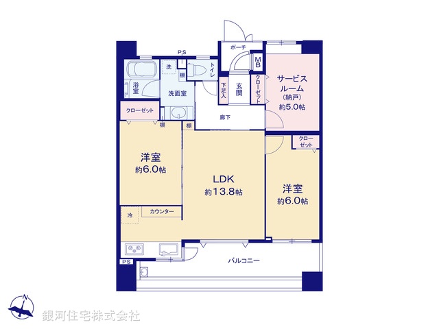 G00376969 神奈川県横浜市南区吉野町３丁目 中古マンション 5999万円【間取図】