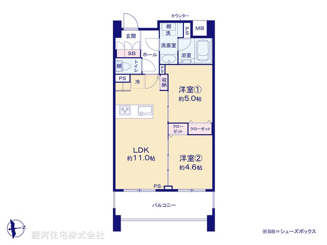 G00376978 東京都新宿区大久保２丁目 中古マンション 7998万円【間取図】