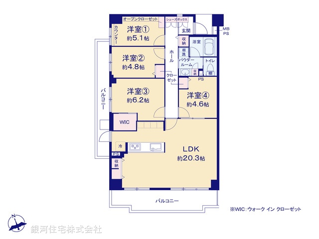 G00376980 東京都板橋区成増１丁目 中古マンション 6580万円【間取図】