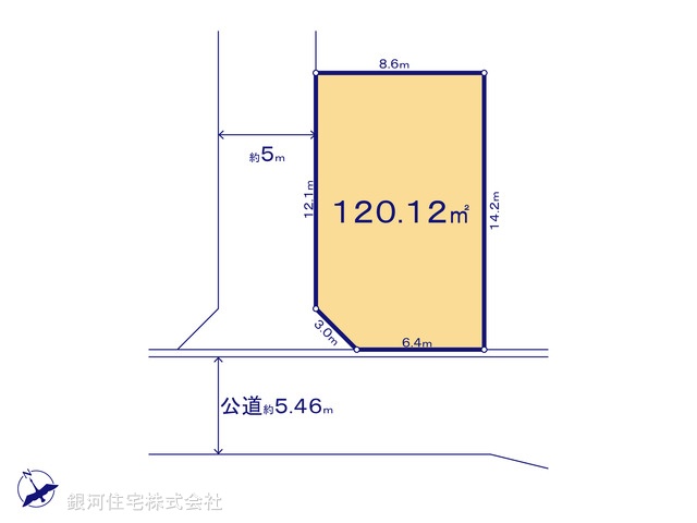 G00377047 東京都武蔵村山市中藤４丁目 土地(建築条件付土地) 1880万円【区画図】