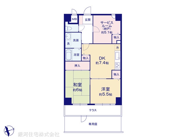 G00377106 東京都青梅市野上町４丁目 中古マンション 880万円【間取図】
