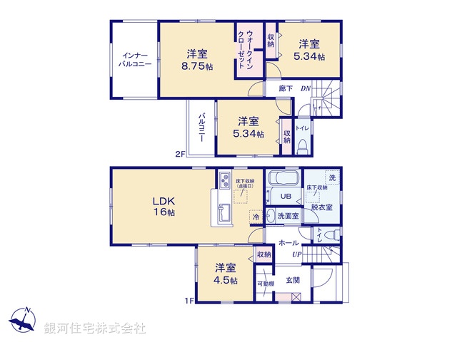 G00377125 埼玉県川越市大字古谷上 新築一戸建て 3380万円【間取図】