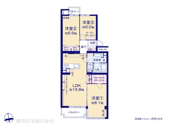 G00377140 神奈川県川崎市幸区古市場 中古マンション 4699万円【間取図】