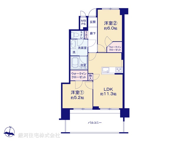 G00377158 東京都北区滝野川１丁目 中古マンション 4690万円【間取図】