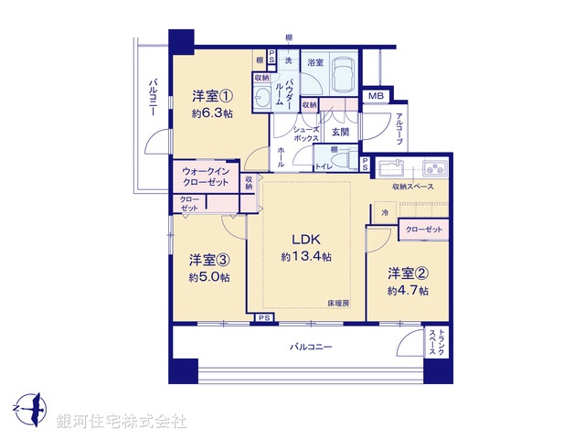 G00377171 東京都江東区千石１丁目 中古マンション 8280万円【間取図】