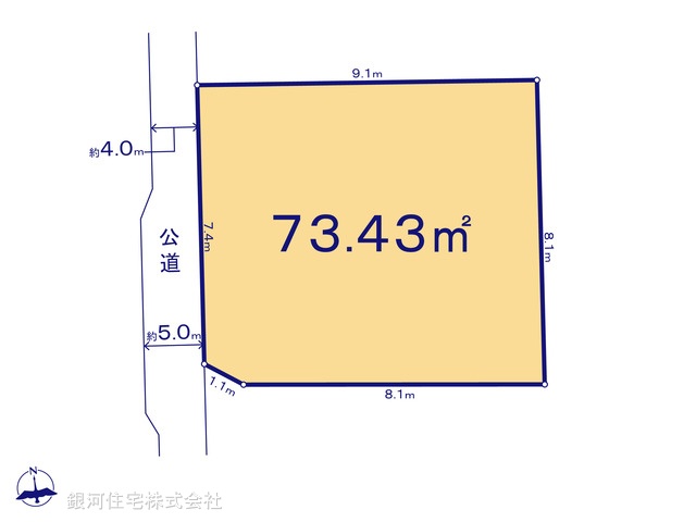 G00377184 神奈川県厚木市上落合 土地 860万円【区画図】
