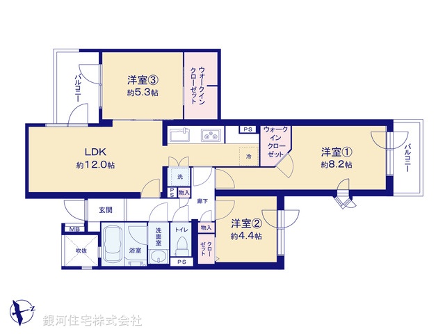 G00377229 東京都練馬区氷川台３丁目 中古マンション 4990万円【間取図】