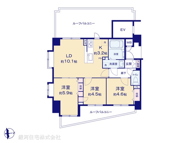 G00377323 東京都府中市府中町２丁目 中古マンション 5580万円【間取図】