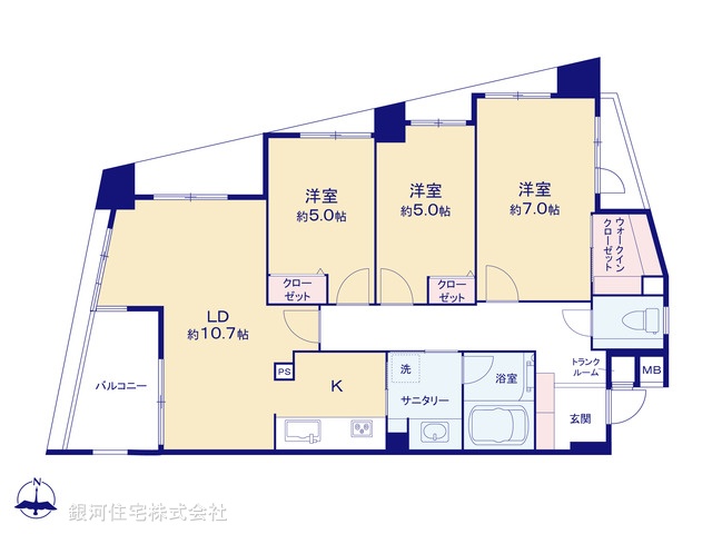 G00377334 埼玉県和光市白子２丁目 中古マンション 4380万円【間取図】