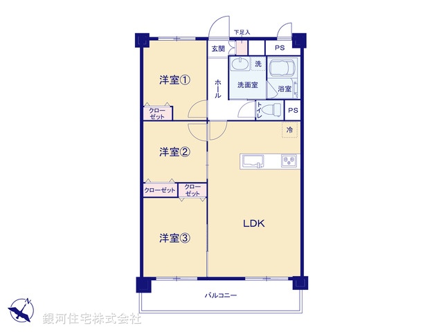 G00377422 神奈川県横須賀市小川町 中古マンション 2899万円【間取図】