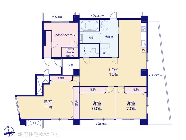 G00377436 東京都杉並区和田３丁目 中古マンション 8280万円【間取図】