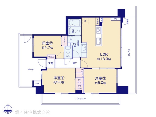 G00377464 神奈川県大和市大和南２丁目 中古マンション 4398万円【間取図】