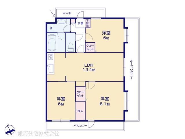 G00377522 東京都羽村市小作台２丁目 中古マンション 2191万円【間取図】