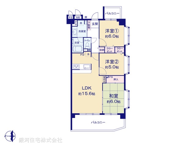 G00377555 神奈川県藤沢市片瀬海岸１丁目 中古マンション 6890万円【間取図】
