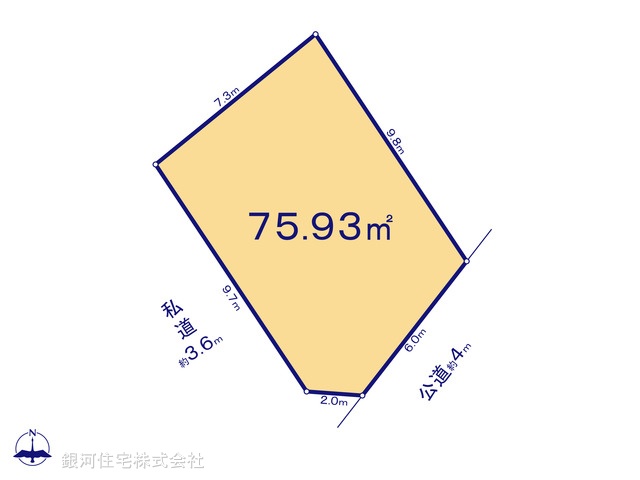 G00377575 東京都稲城市百村 土地 1880万円【区画図】