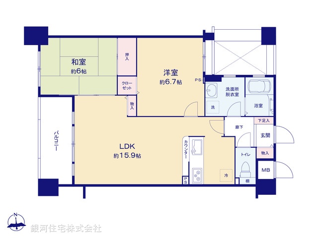 G00377621 東京都八王子市台町２丁目 中古マンション 2199万円【間取図】