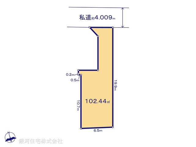 G00377636 神奈川県茅ヶ崎市浜竹４丁目 土地 3290万円【区画図】