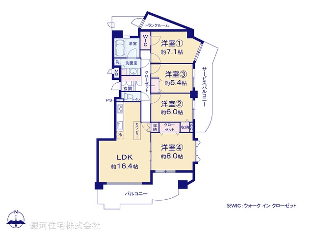 G00377645 神奈川県横浜市磯子区汐見台１丁目 中古マンション 4680万円【間取図】