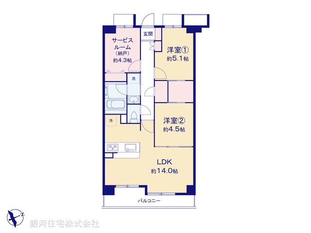 G00377671 東京都立川市錦町３丁目 中古マンション 3780万円【間取図】