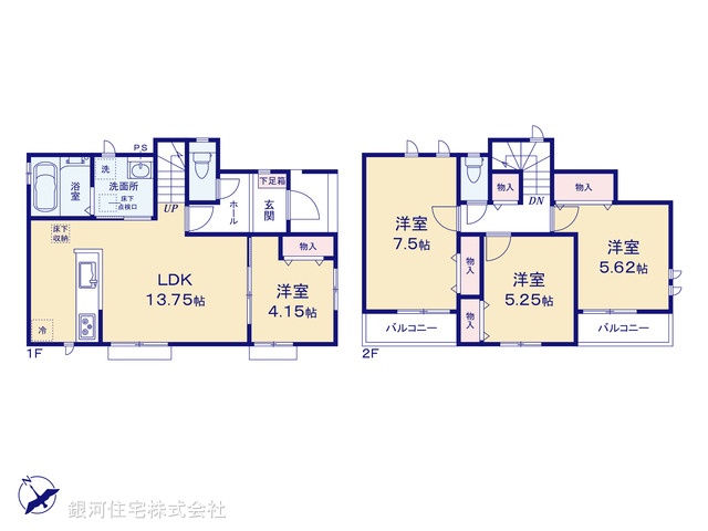 G00377680 埼玉県所沢市上新井２丁目 新築一戸建て 4190万円【間取図】