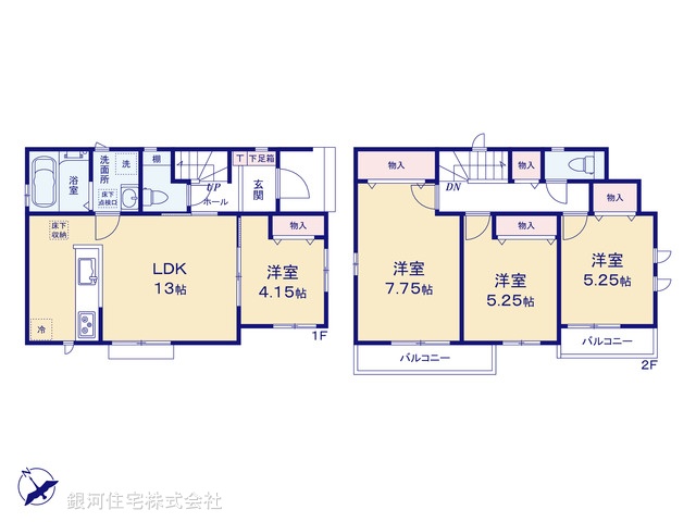 G00377681 埼玉県所沢市上新井２丁目 新築一戸建て 3990万円【間取図】