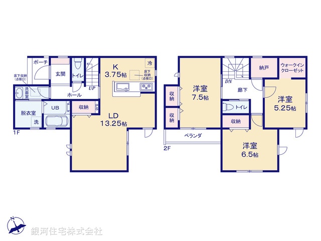 G00377684 東京都東村山市諏訪町１丁目 新築一戸建て 4180万円【間取図】