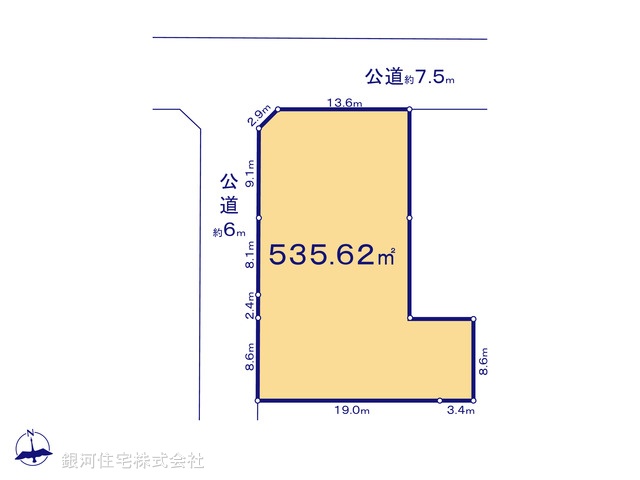 G00377690 神奈川県横浜市都筑区桜並木 土地 2億2500万円【区画図】