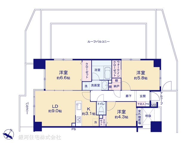 G00377699 東京都調布市上石原３丁目 中古マンション 4690万円【間取図】