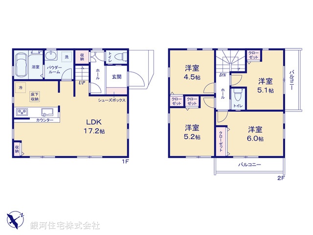 G00377739 神奈川県相模原市中央区宮下本町３丁目 新築一戸建て 4699万円【間取図】