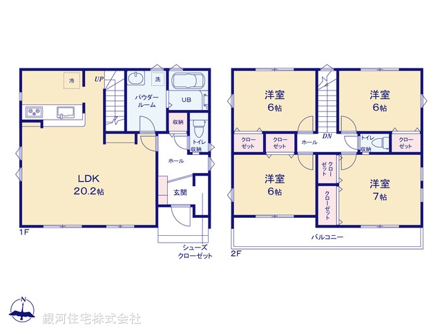 G00377751 神奈川県横須賀市ハイランド２丁目 新築一戸建て 4899万円【間取図】