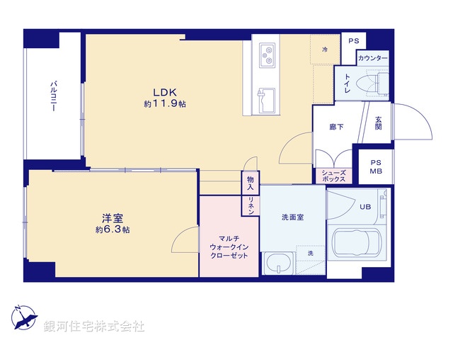 G00377774 東京都中央区日本橋茅場町３丁目 中古マンション 7999万円【間取図】