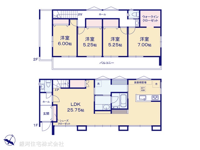 G00377804 埼玉県越谷市花田４丁目 新築一戸建て 6350万円【間取図】