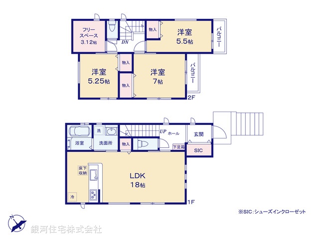 G00377909 東京都杉並区久我山４丁目 新築一戸建て 1億998万円【間取図】