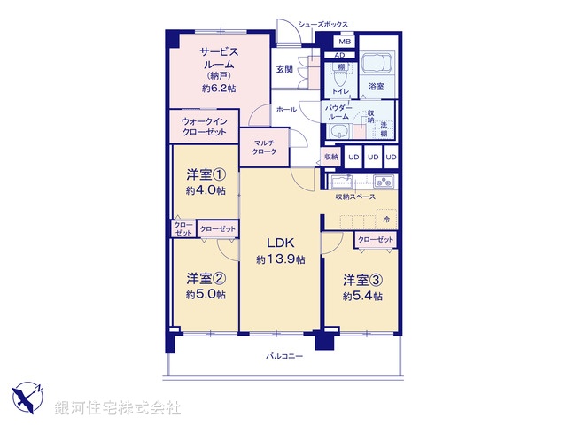 G00377922 東京都西東京市谷戸町３丁目 中古マンション 3999万円【間取図】